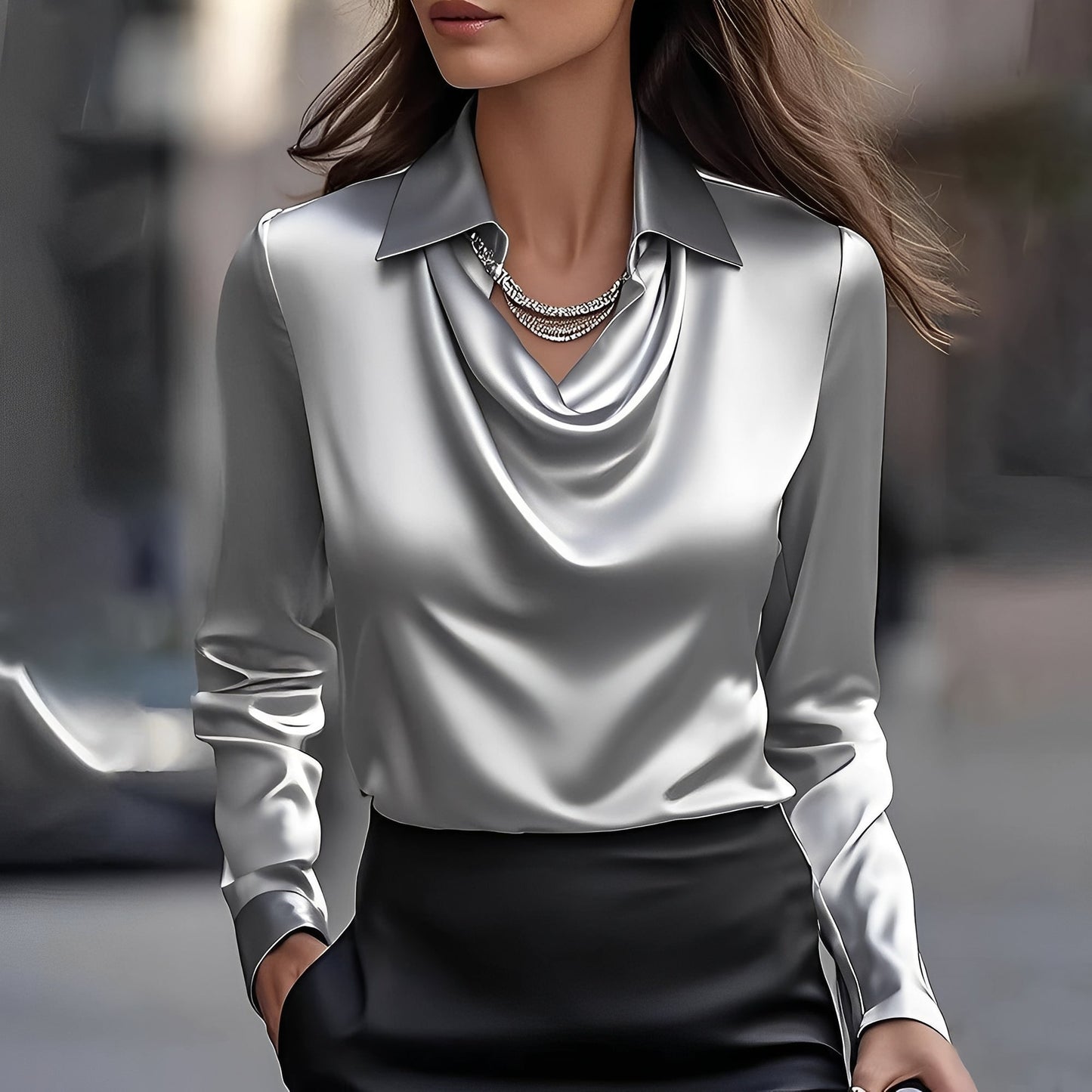 Sélène - Stylish Draped Blouse for Women