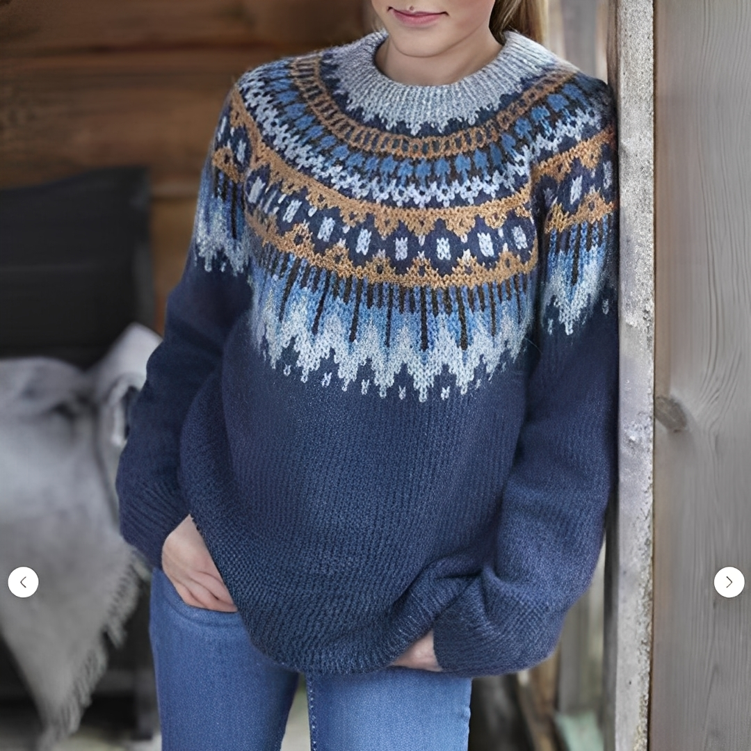 Manuela - Women's Sweater with Nordic Winter Design