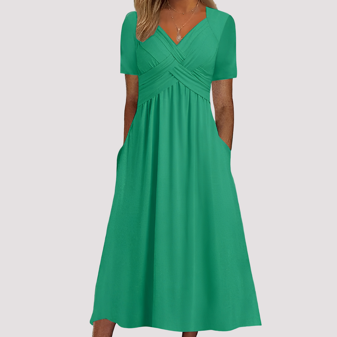 Gabriella - Stilvolles Midikleid mit V-Ausschnitt für Damen