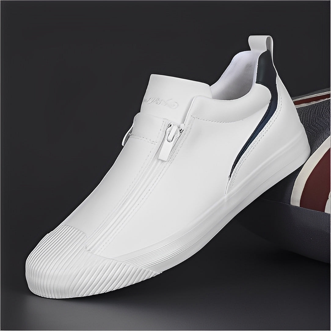 Marcus - leather men's shoes with double zipper