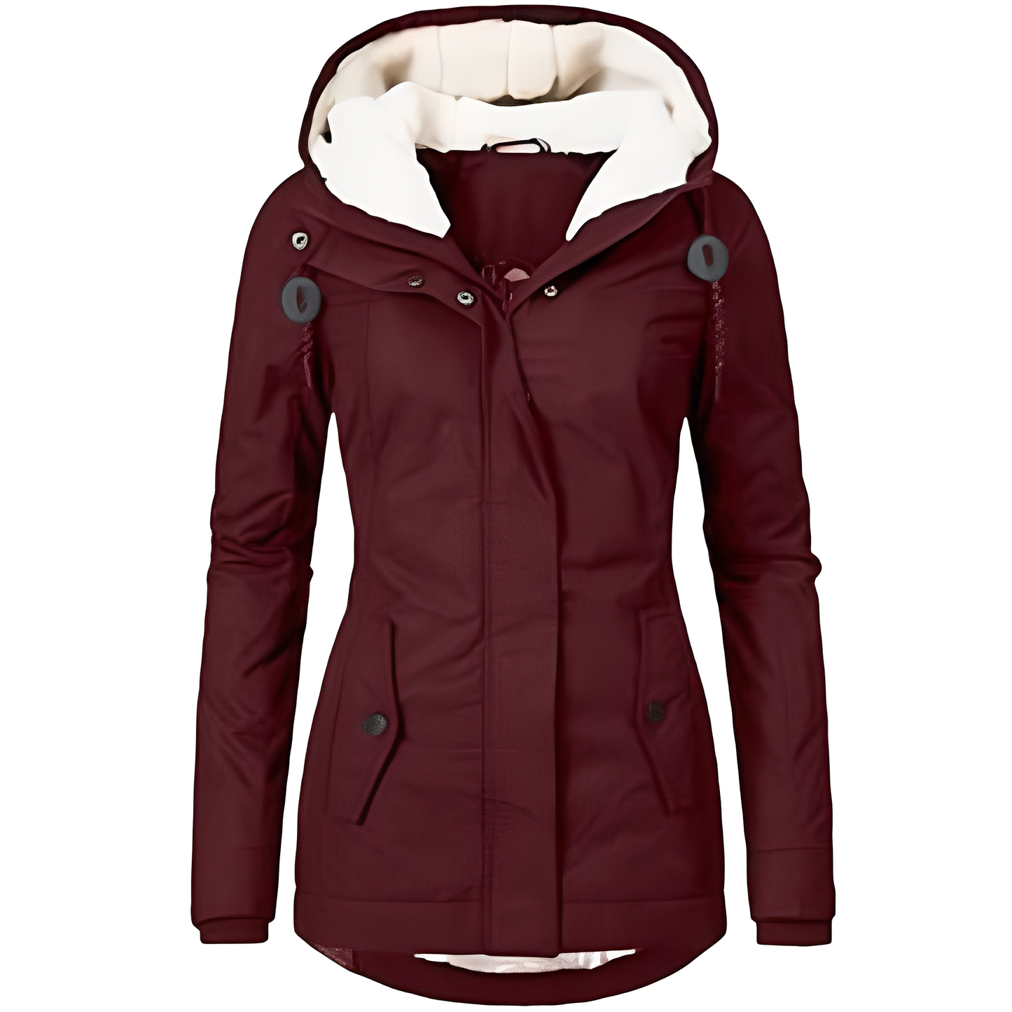 Valary - Women's Velvet Jacket with Hood, Waterproof