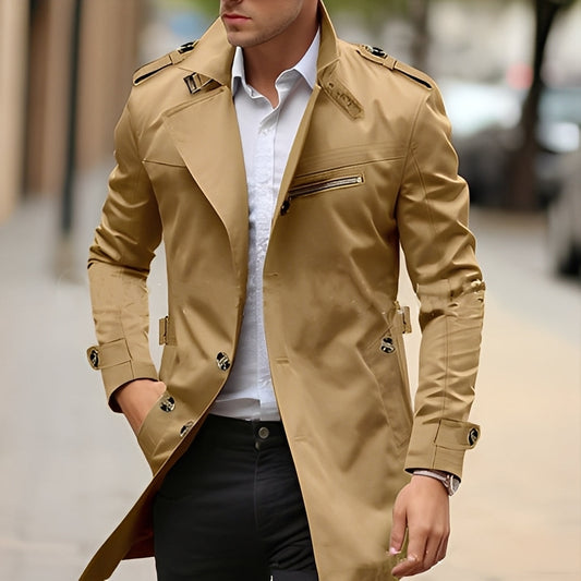 Kendrick - Stylish men's trench coat with lapel collar
