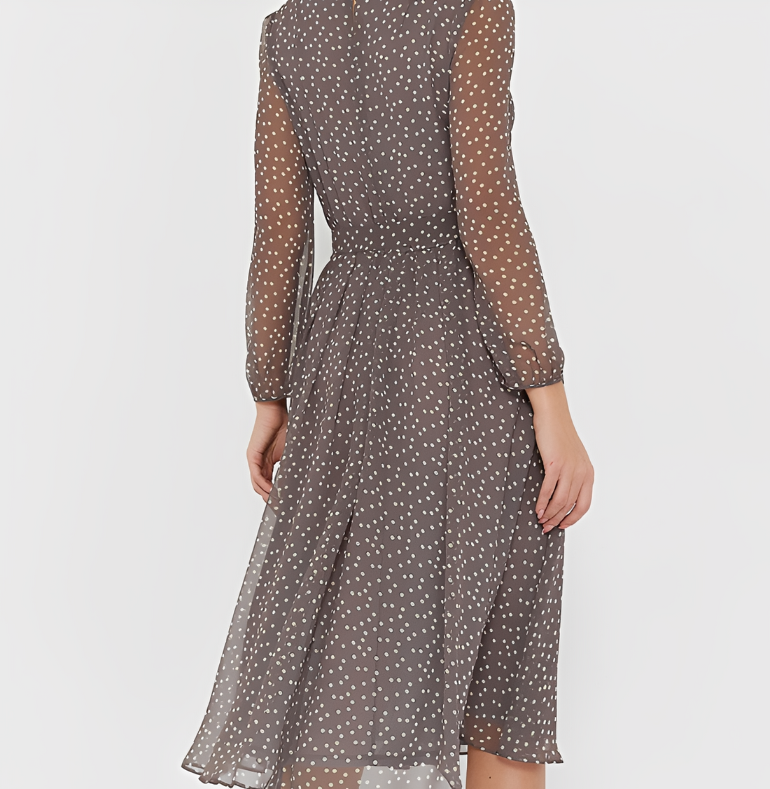 Tessa - Schickes gepunktetes Langarmkleid