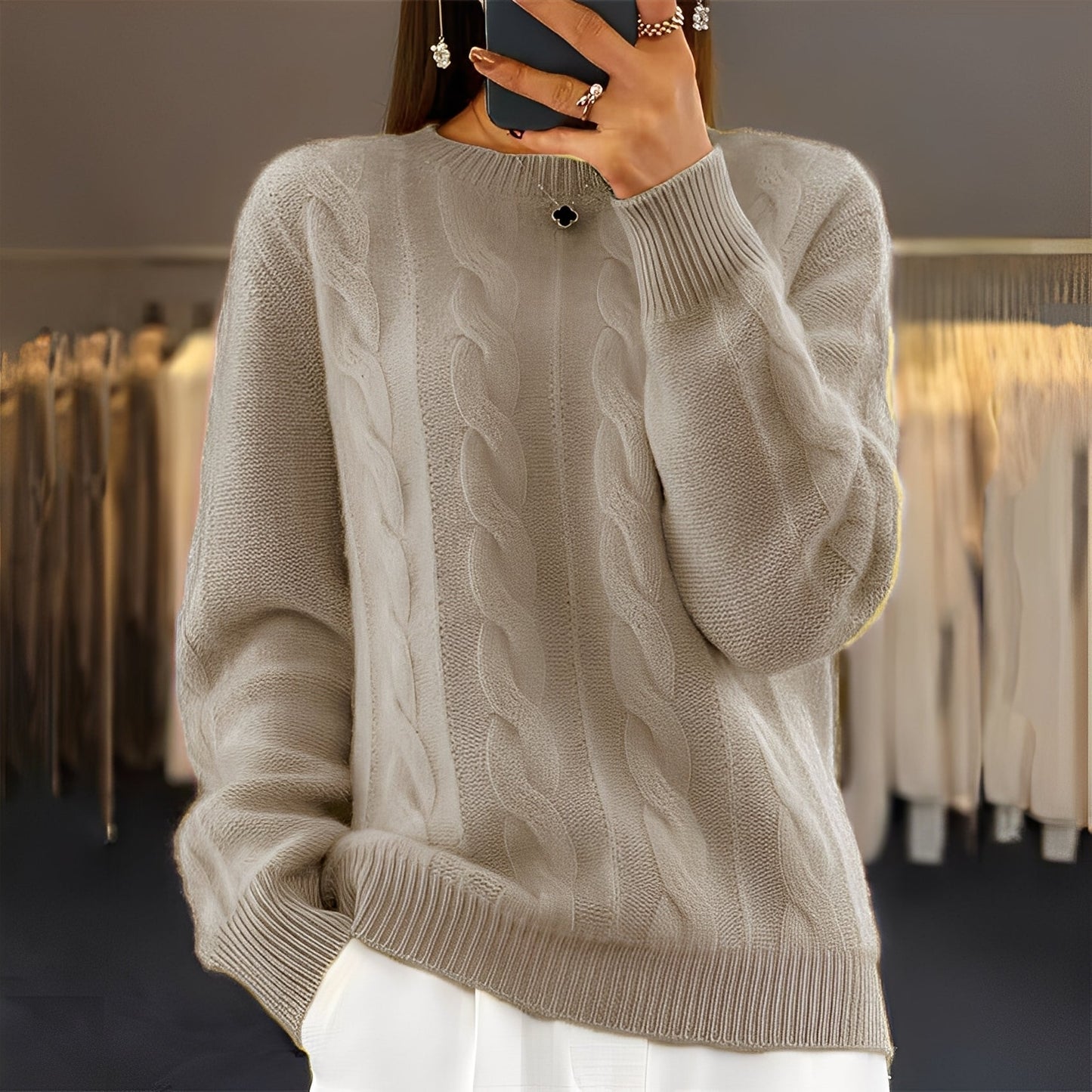 Theresa - Comfortable classic women's wool sweater
