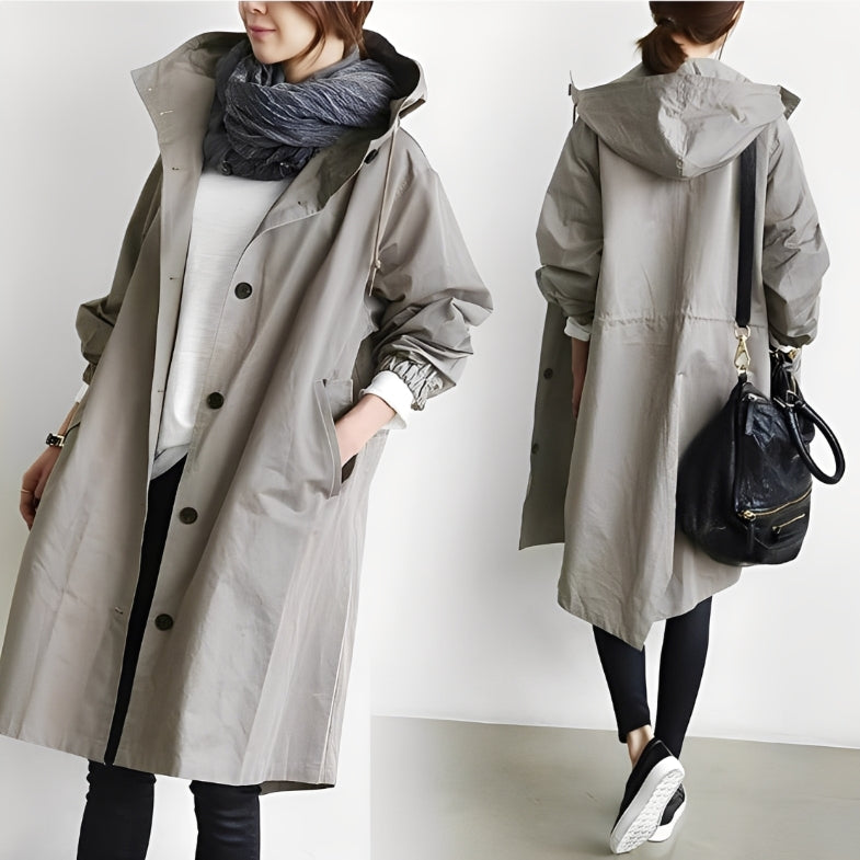 Alicia - women's trench coat with hood