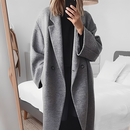Eleanor - Women's wool coat with long, stylish, and elegant design