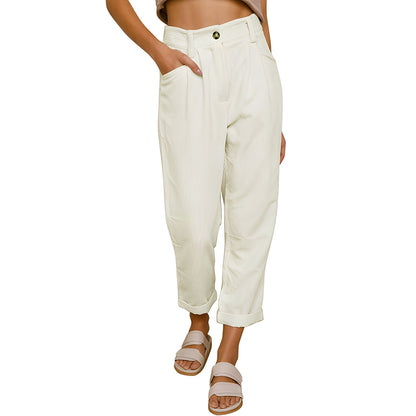Hannah - Comfortable women's corduroy pants with high waist