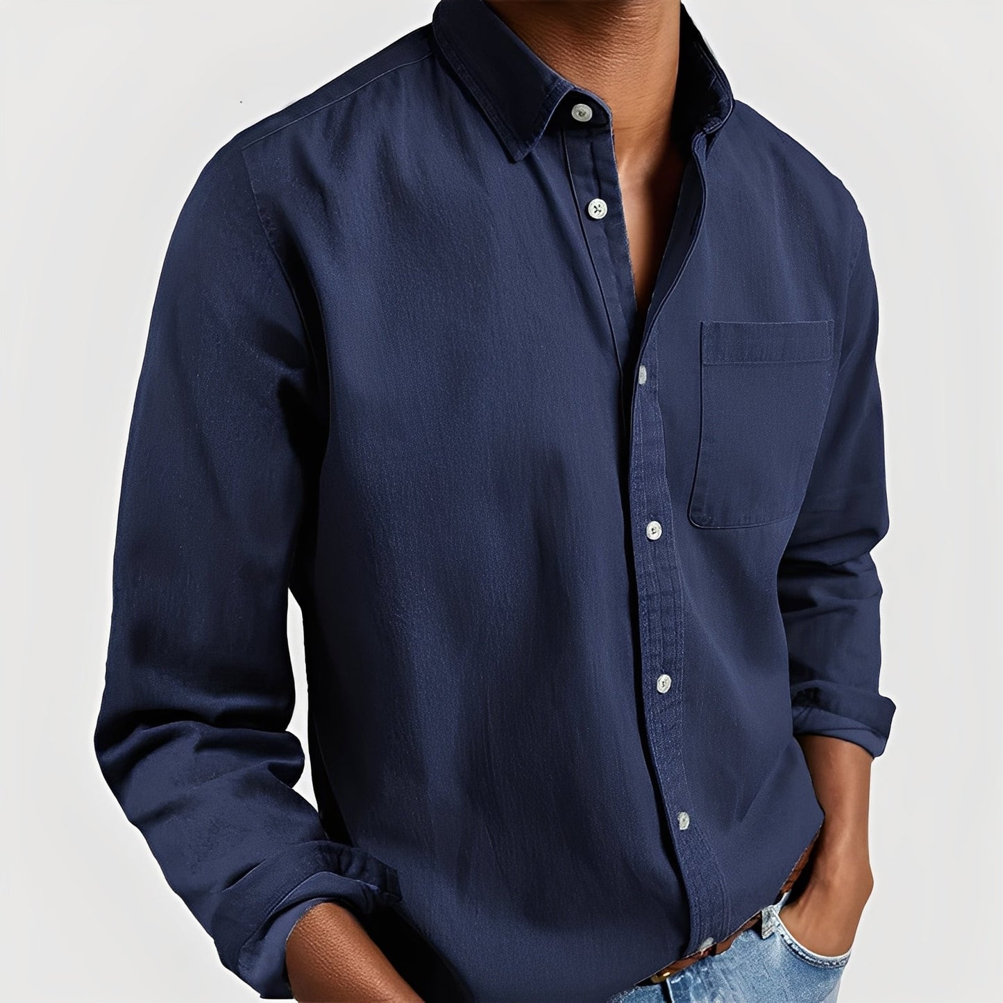 Kaspar - Long-sleeved men's shirt made of cotton