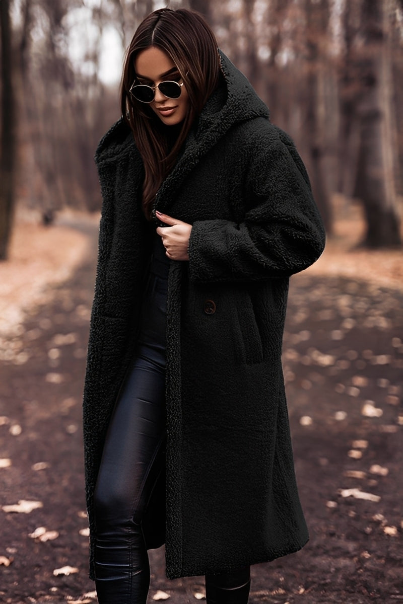 Ellianna - Elegant long women's coat with hood