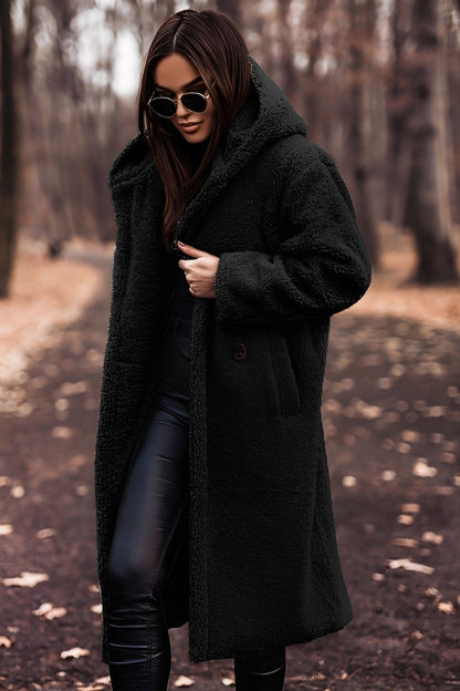 Ellianna - Elegant long women's coat with hood