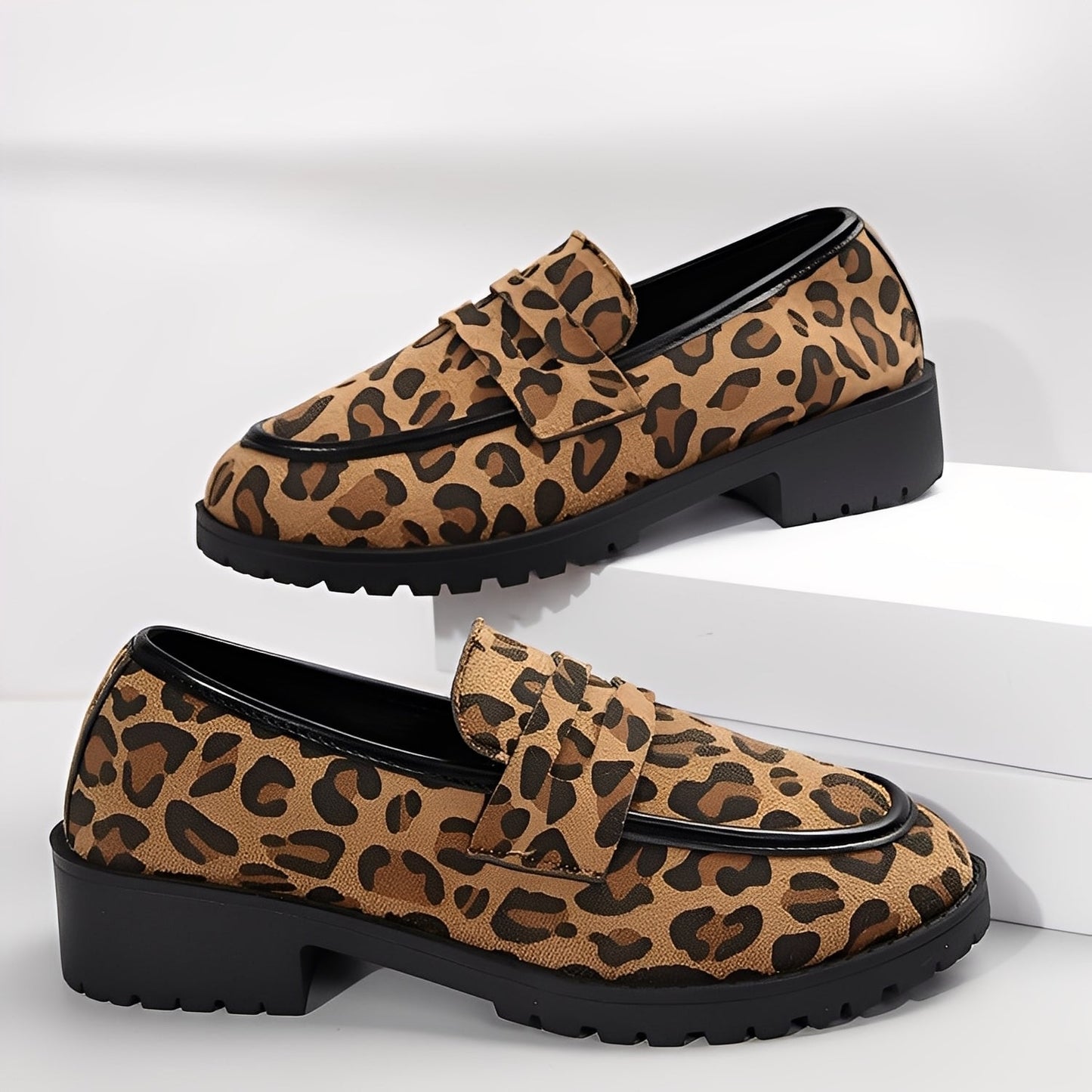 Camélia - Stylish women's shoes with leopard pattern