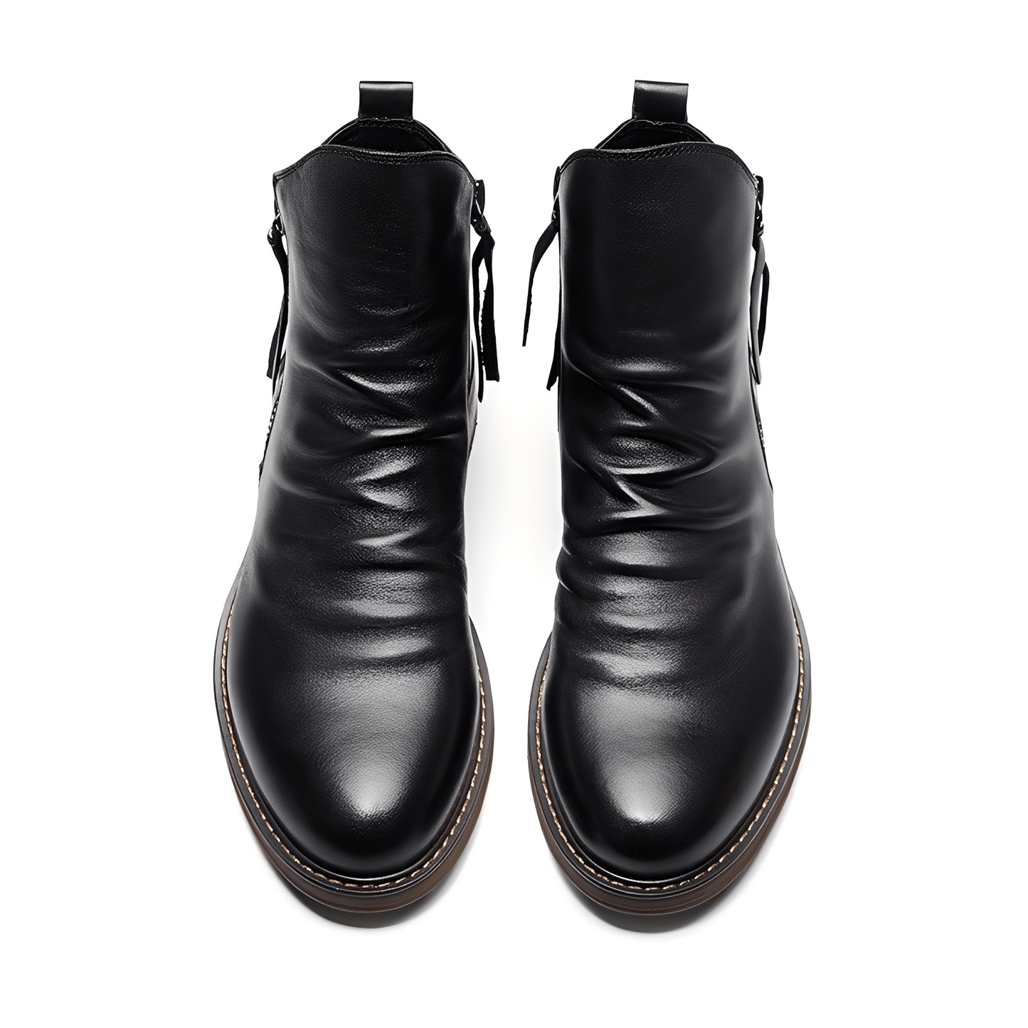 Kerrick - Classic men's leather boots with zipper