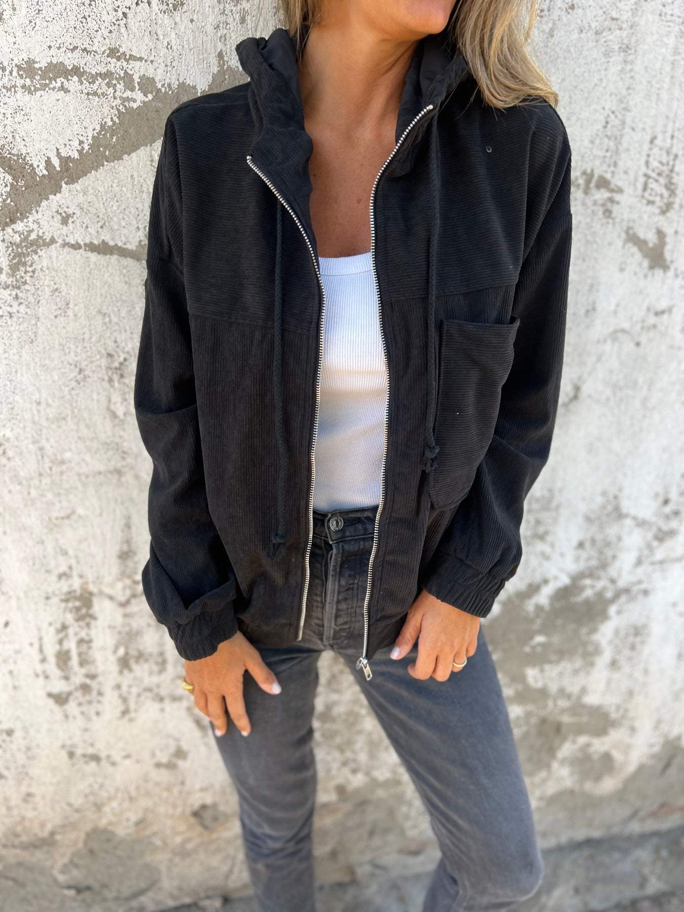 Ariellee – Casual Jacke mit Kapuze und Reißverschluss
