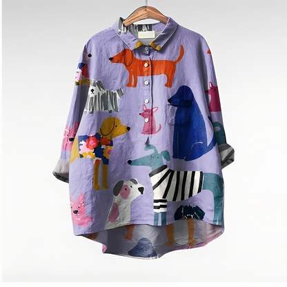 Eyden - Artistic women's long-sleeve blouse