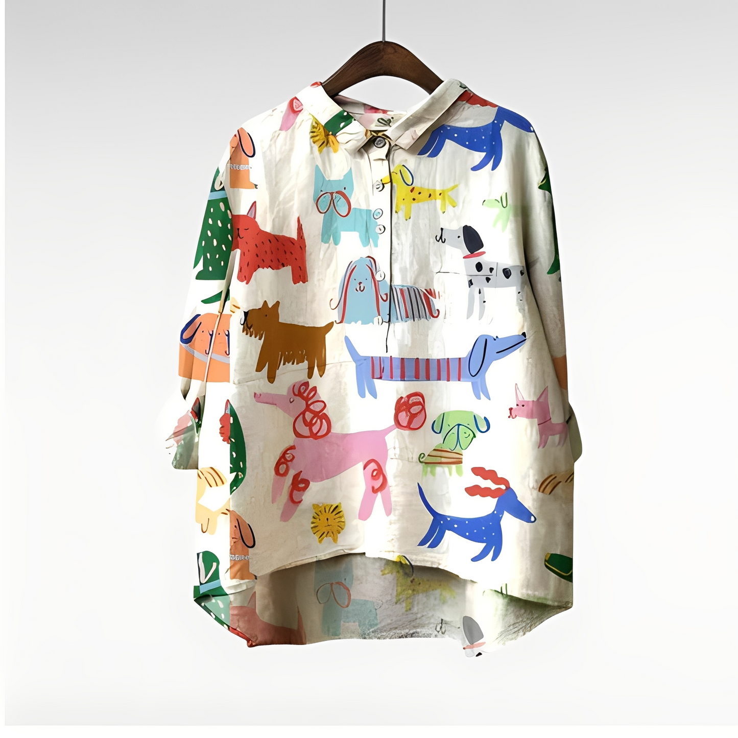 Eyden - Artistic women's long-sleeve blouse