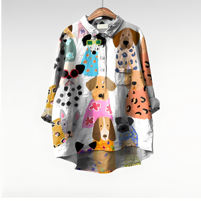 Eyden - Artistic women's long-sleeve blouse