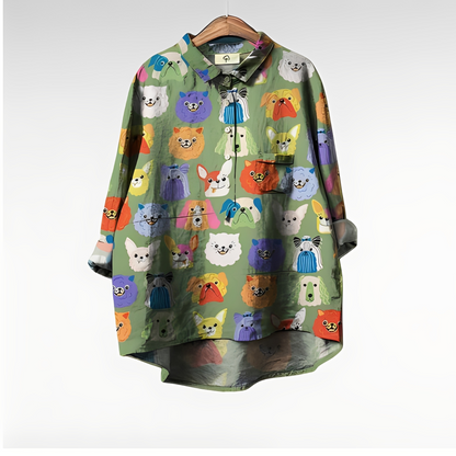 Eyden - Artistic women's long-sleeve blouse