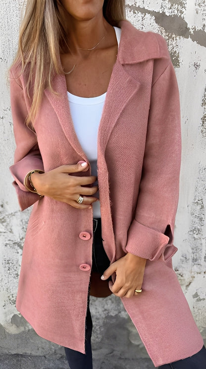 Meridith - Damenmantel mit langem, stilvollem Reverskragen