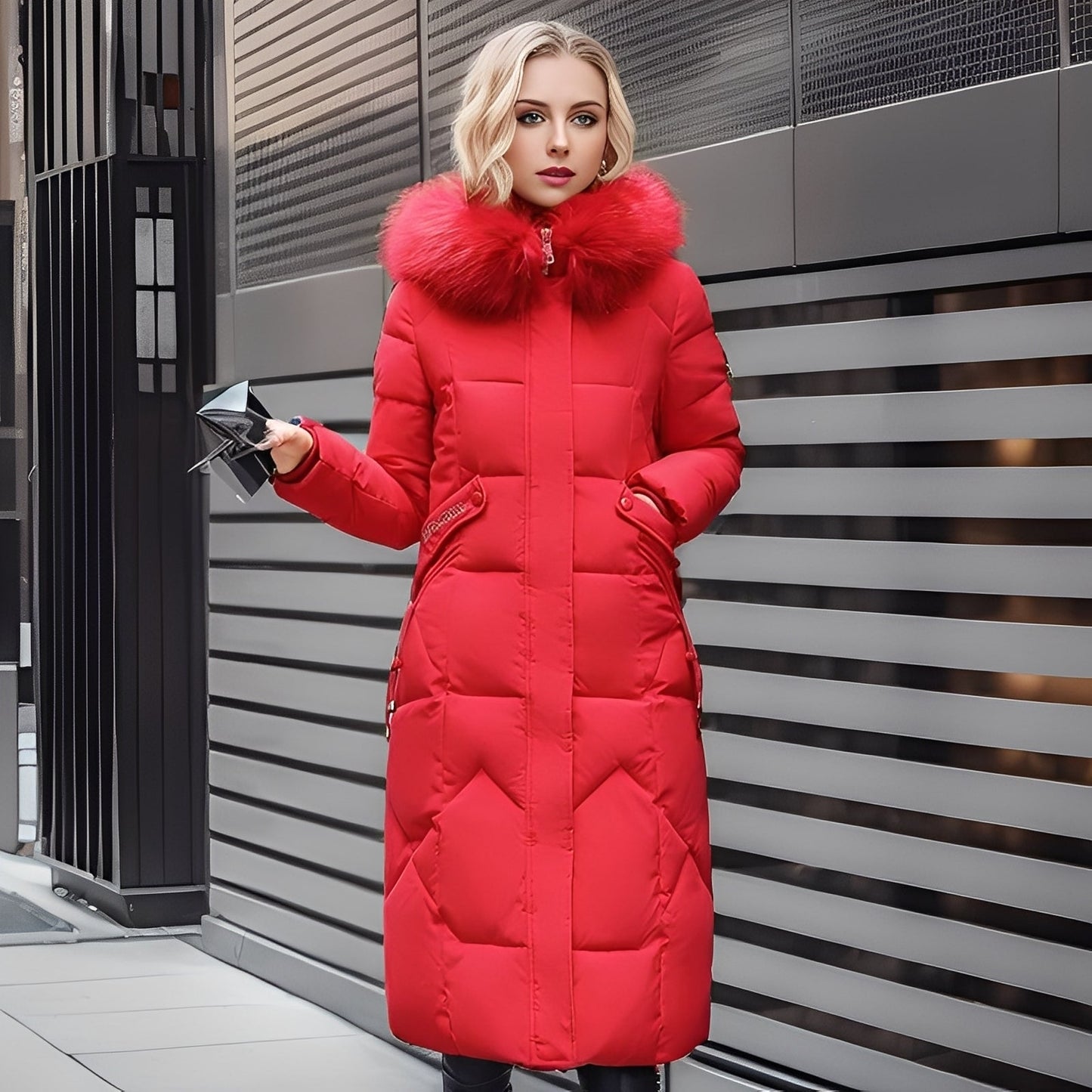 Rachel - Women's coat with figure-hugging cut and fashionable hood