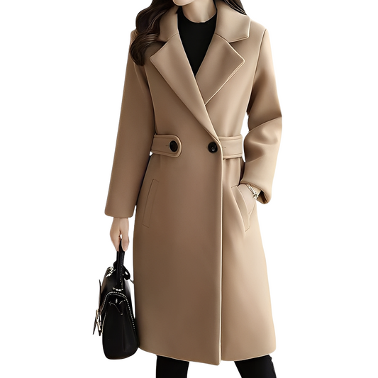 Kaylie - Elegant women's coat made of wool, knee-length
