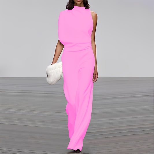 Lucie - Elegant, glamorous one-shoulder jumpsuit for women