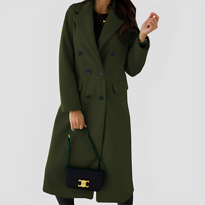 Jasmin - Stylish women's coat with double button placket