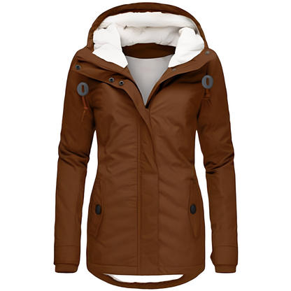 Valary - Women's Velvet Jacket with Hood, Waterproof