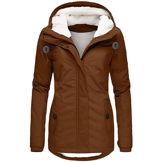 Valary - Women's Velvet Jacket with Hood, Waterproof