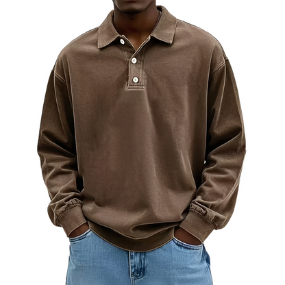 Lothaire - Vintage long-sleeve polo for men