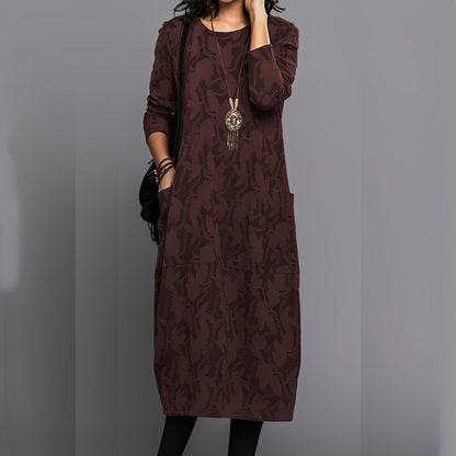 Sébastienne - Light Winter Dress with Round Neckline for Women