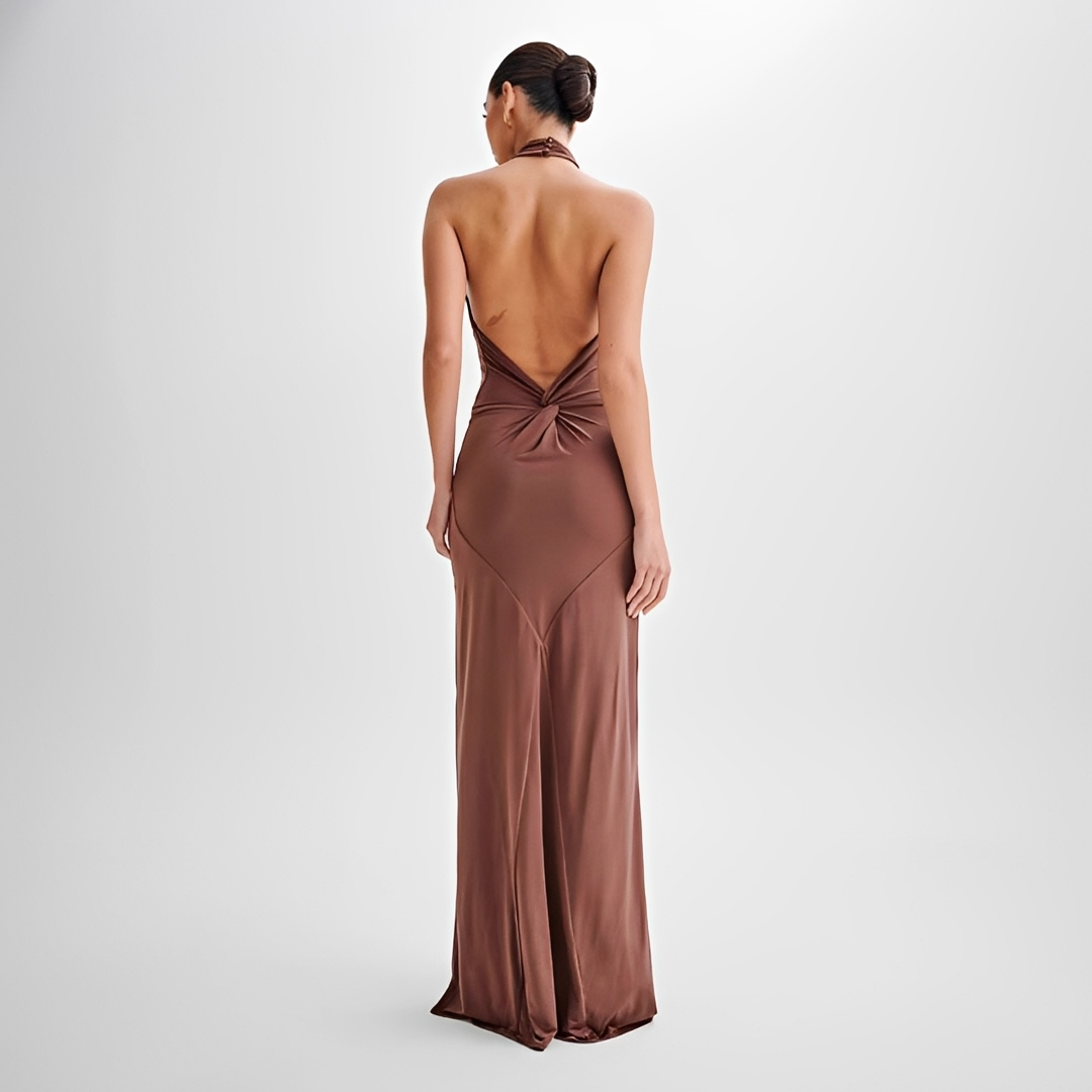 Mabel - Elegantes Maxikleid mit offenem Rücken