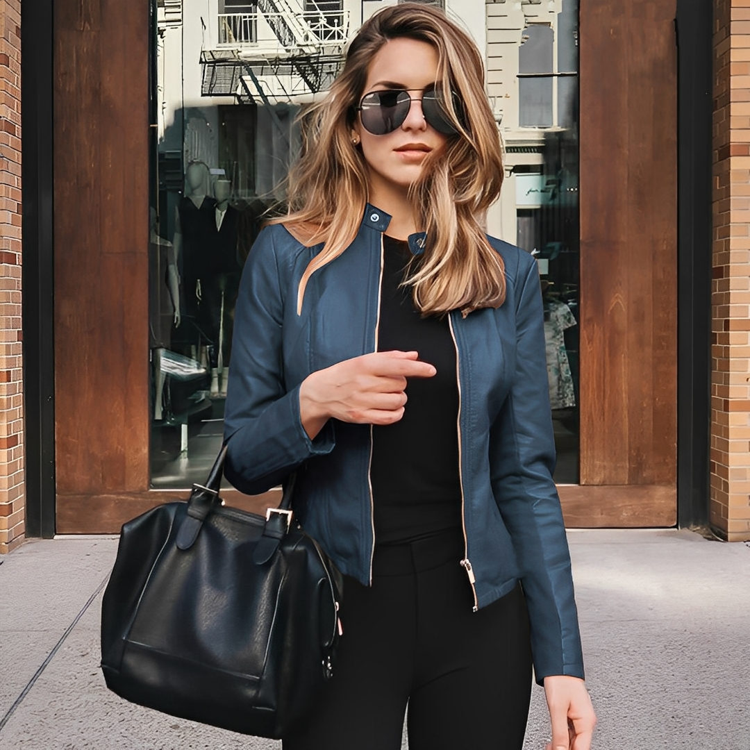 Lysiane - Stylish winter leather jacket for women