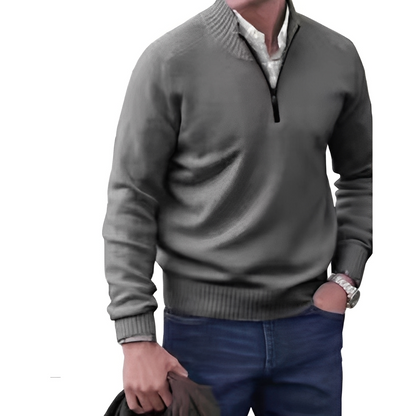 Matéo - Knitted Sweater with Half-Zip for Men