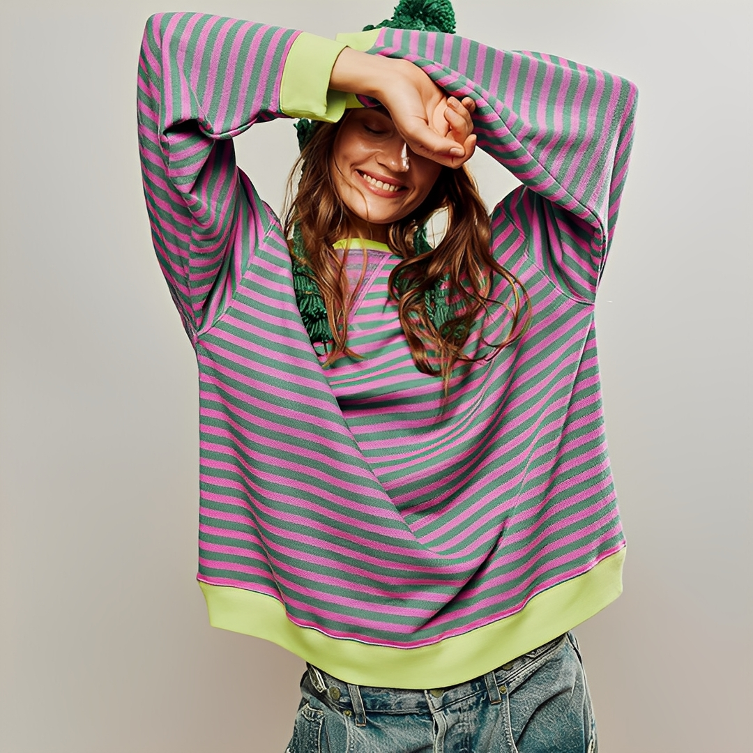 Pénélope - Large striped women's sweater