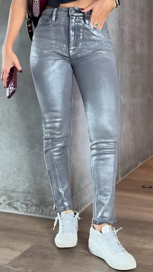 Bethany - Stylish, Shiny Slim-Fitting Trousers for Women