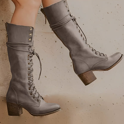 Ludivine - women's lace-up boots with block heel
