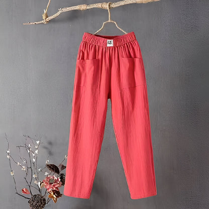 Elodie - women's pants made of cotton and linen