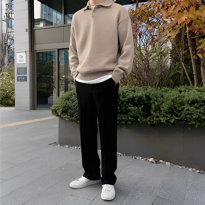 Bernard - Men's long-sleeve knit polo shirt