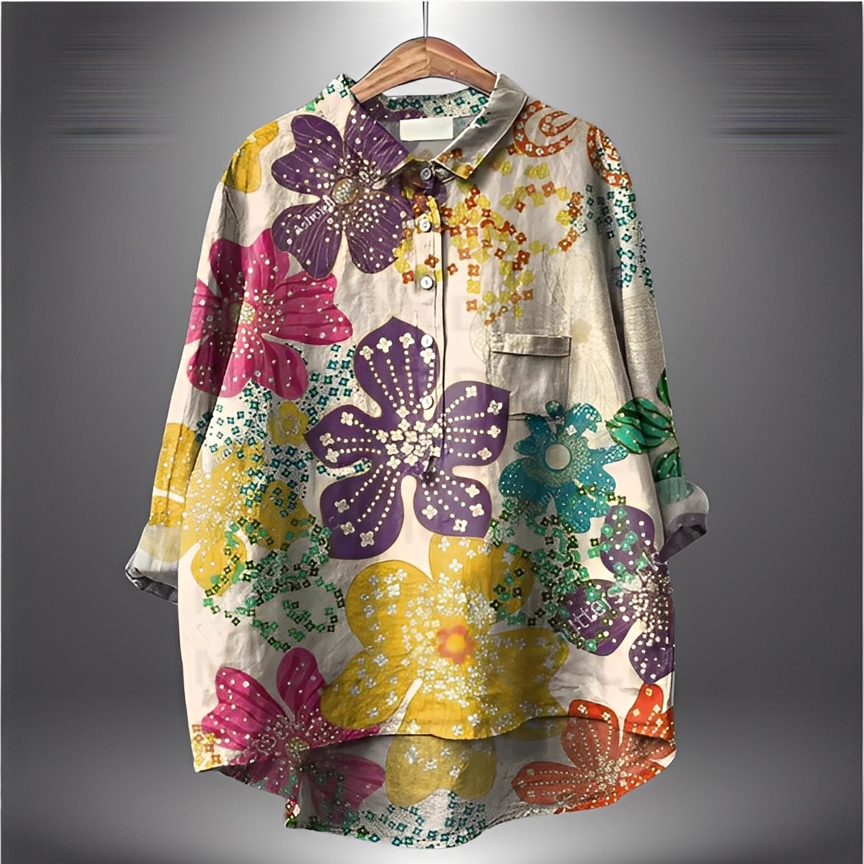 Garance - Classic women's blouse with long sleeves