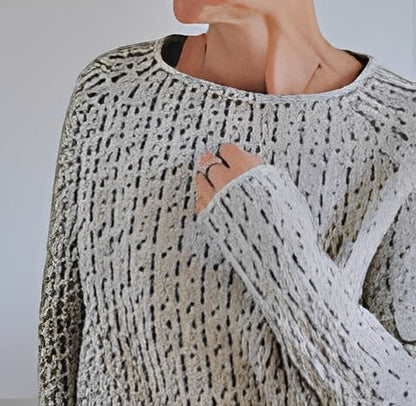 Lucrèce - Weit geschnittener Strickpullover mit Bateau-Ausschnitt für Damen
