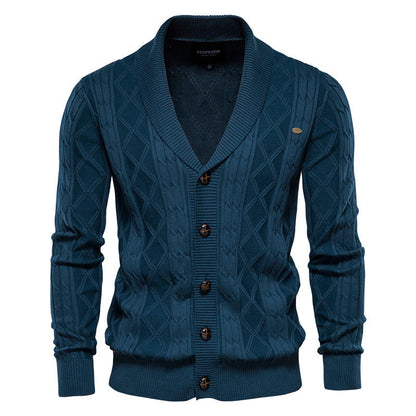 Jamison - Modern men's cardigan with shawl collar