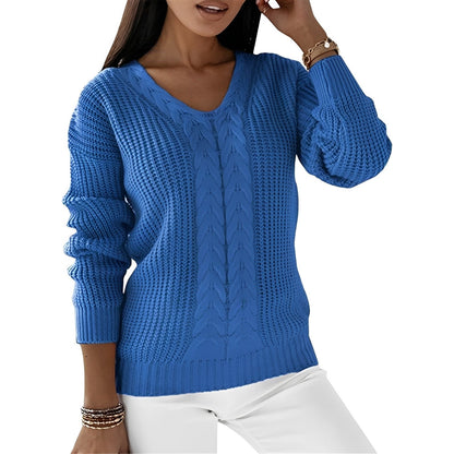 Georgia - Fashionable women's sweater with V-neck