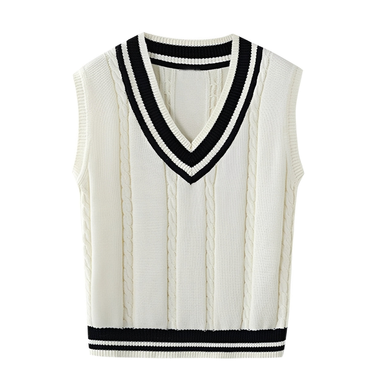 Leona - Klassische Strickweste mit V-Ausschnitt für Damen