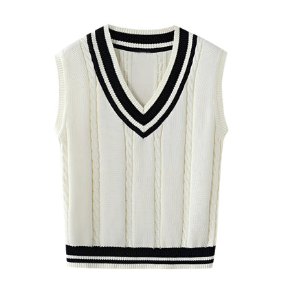 Leona - Klassische Strickweste mit V-Ausschnitt für Damen
