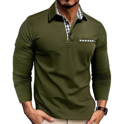 Charel - Stylish men's polo shirt with long sleeves
