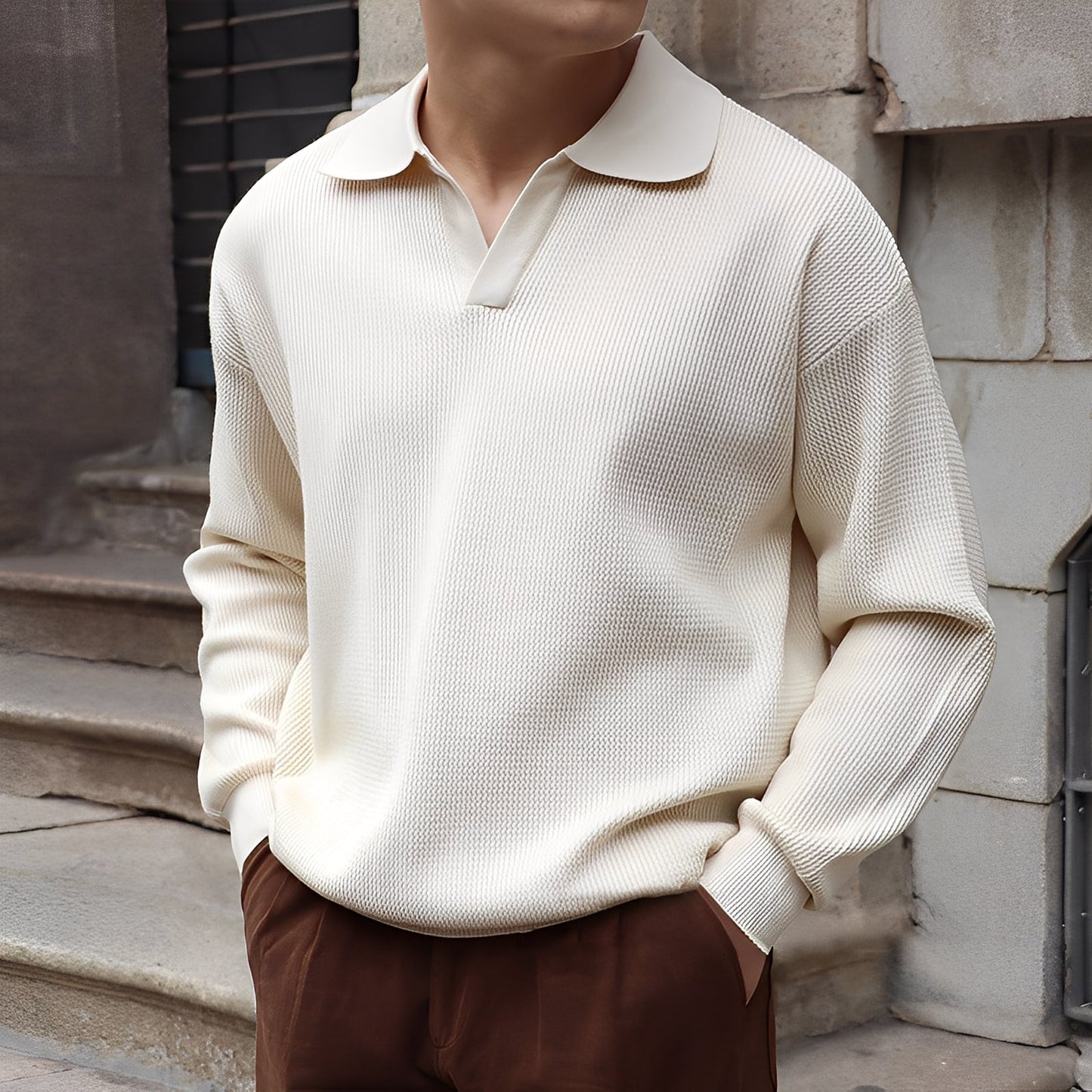 Ronald - Klassisches Herren-Langarm-Poloshirt