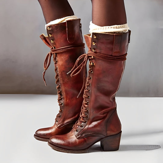 Ludivine - women's lace-up boots with block heel
