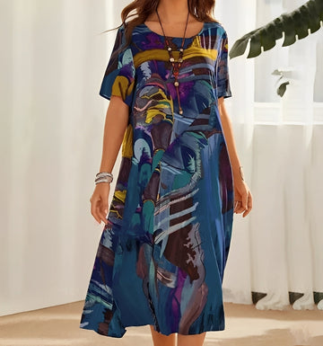 Alexa - Trendiges Damenkleid mit Druck und lockerem Schnitt
