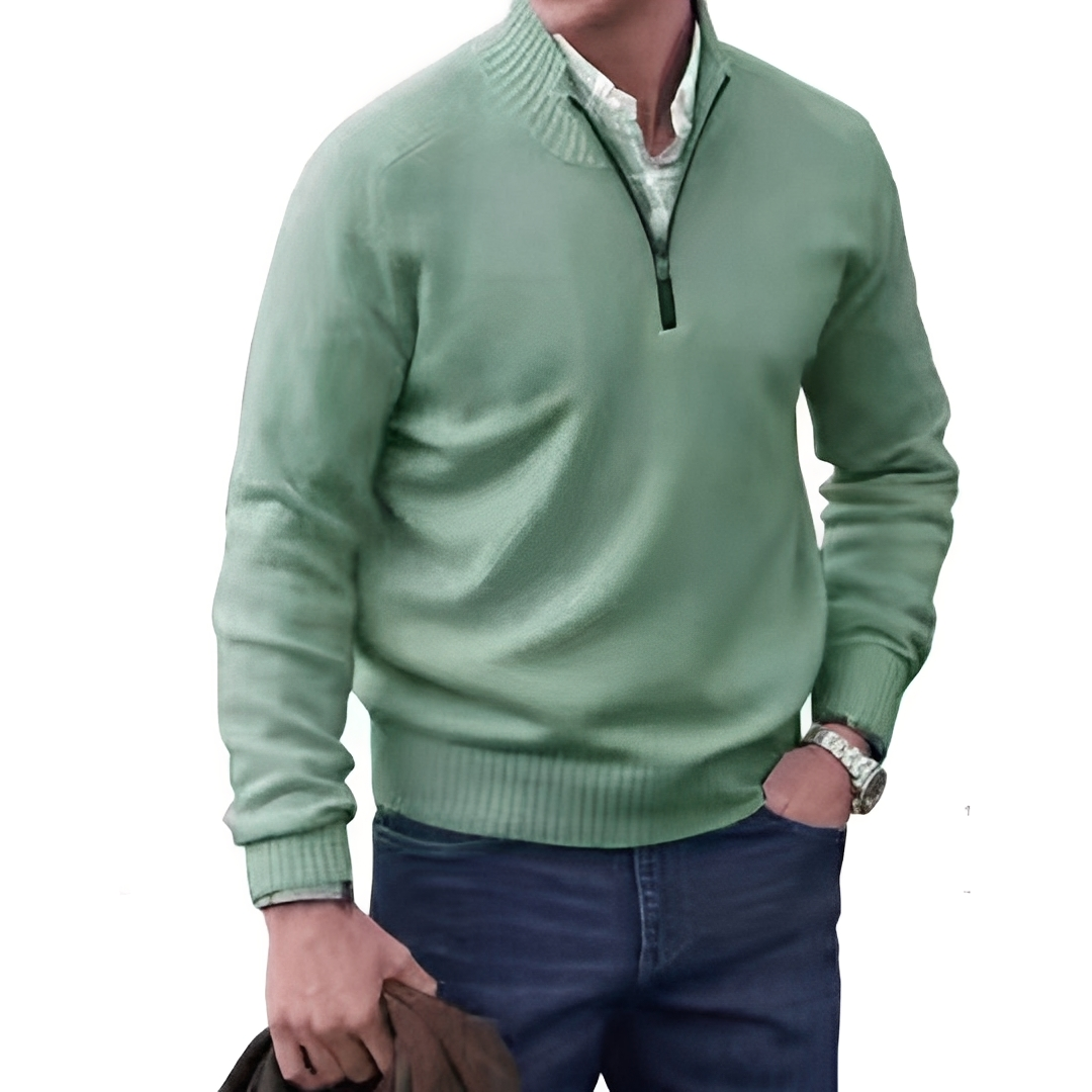 Matéo - Knitted Sweater with Half-Zip for Men