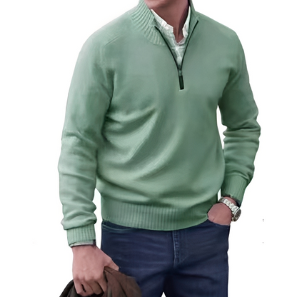 Matéo - Knitted Sweater with Half-Zip for Men